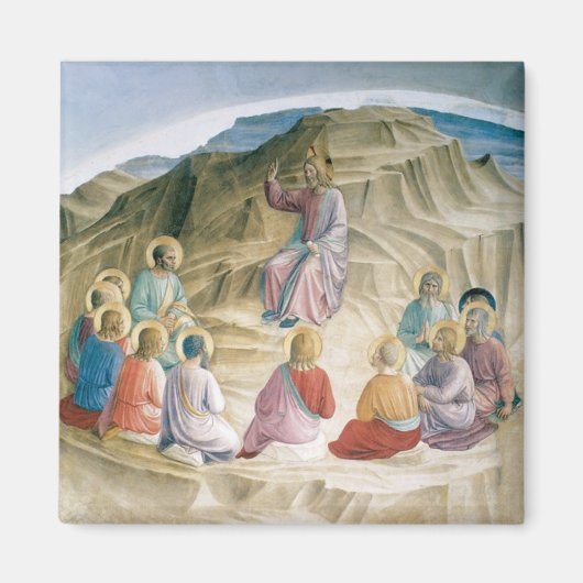 Zalm op de Mount Square Magnet Magneet (Voorkant)