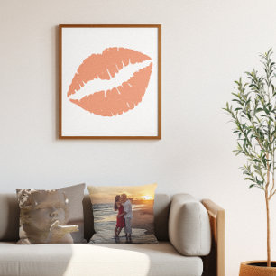 Zalm Oranje Lippenstift Poster