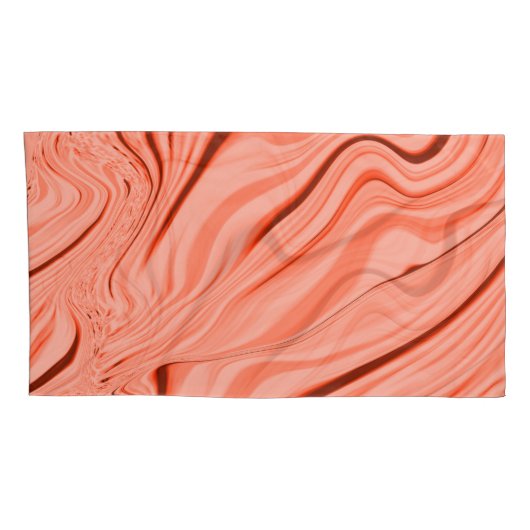 Zalm, perziken, koraal en roze mengsel, golvend kussensloop (Achterkant-Rechts)
