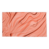 Zalm, perziken, koraal en roze mengsel, golvend kussensloop (Achterkant-Links)