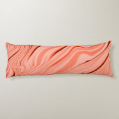 Zalm, perziken, koraal en roze mengsel, golvend lichaamskussen (Achterkant)