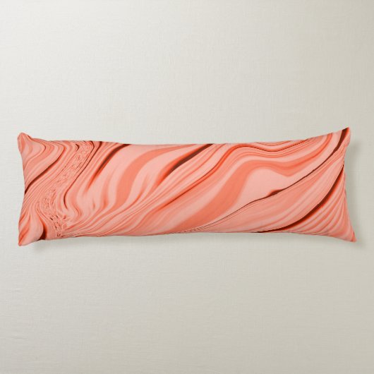Zalm, perziken, koraal en roze mengsel, golvend lichaamskussen (Achterkant)