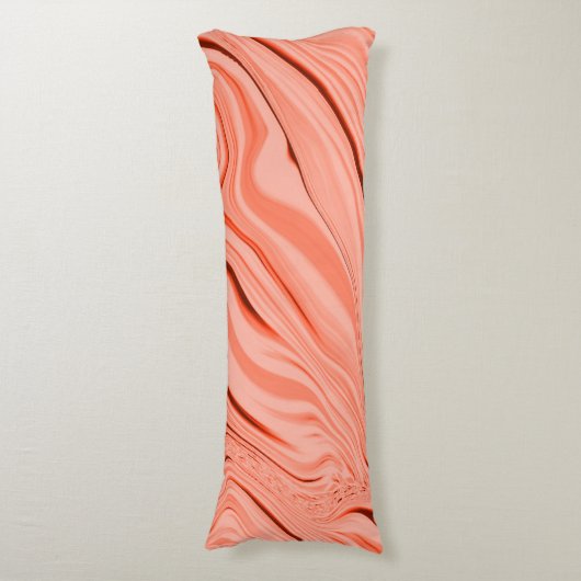 Zalm, perziken, koraal en roze mengsel, golvend lichaamskussen (Voorkant Verticaal)