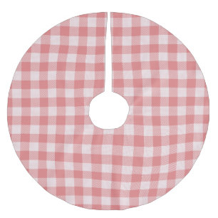 Zalm Pink Gingham Plaid Kerstboom Rok
