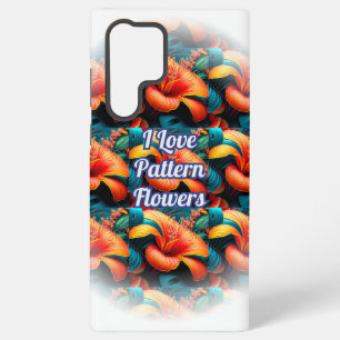 Zalm Roze Bloemen Patroon Samsung Galaxy Hoesje