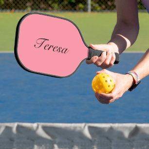 Zalm roze elegante naam Trendy minimalist Pickleball Paddle