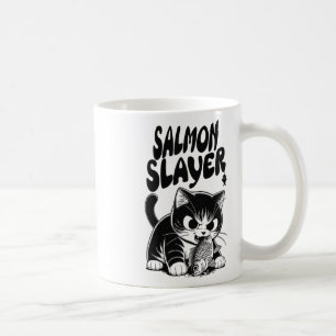 Zalm Slayer Grappige Kat Vissen Zalm Vis Koffiemok