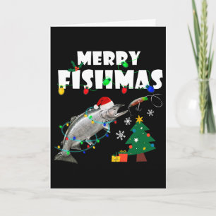Zalm Steelhead Prettig VisKerstmis Kerst Koning Fo Kaart
