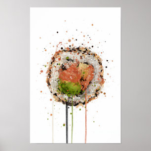 Zalm Uramaki Sushi Poster