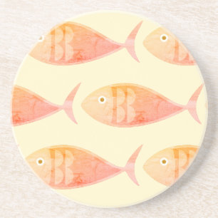 Zalm Vis Groep Zandsteen Onderzetter