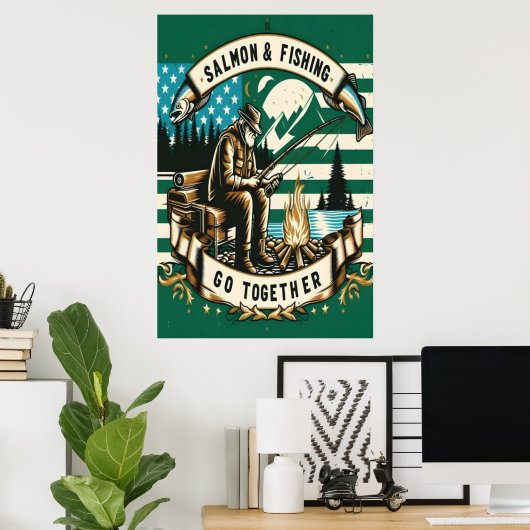 Zalm & Vist: Een dag aan het meer Poster (Thuiskantoor)