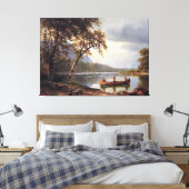 Zalm Vist op de Cascapediac Albert Bierstadt Canvas Afdruk (Insitu (Slaapkamer))