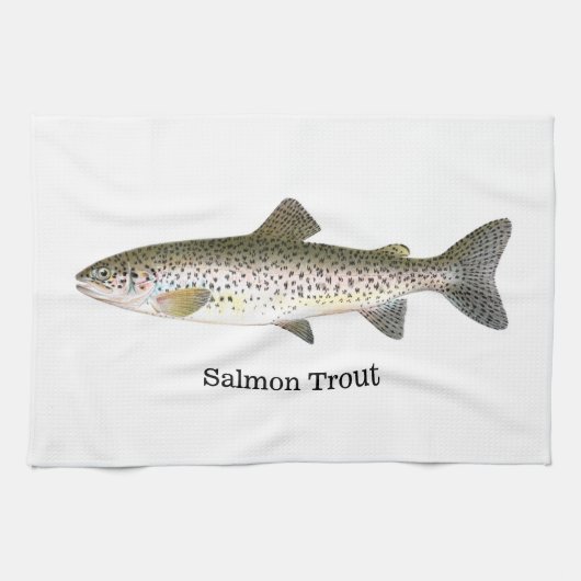 Zalmforel vis theedoek (Horizontaal)