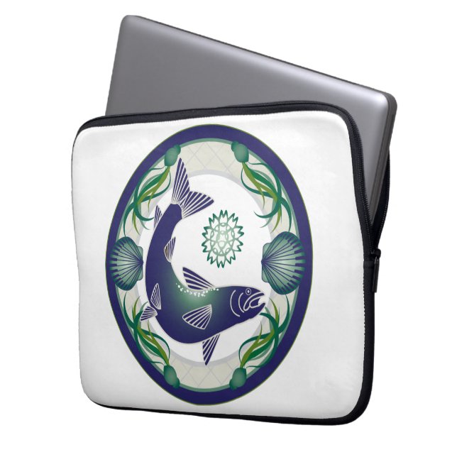 Zalmhoes Laptop Sleeve (Voorkant Links)