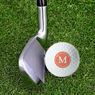 Zalmkleur met naam Initiaal Monogram Golfballen