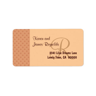 Zalmpolka dotpatroon Monogram of Initiaal Etiket