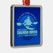 Zalmrivier (blauw) metalen ornament (Rechts)