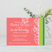 Zalmroze en seafoam Groen gestreept: Aloha Kaart (Staand voorkant)