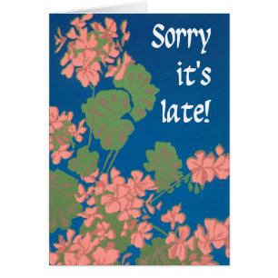 Zalmroze Geraniums op Deep Blue, Beloofd