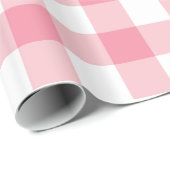 Zalmroze gingham-speldepapier cadeaupapier (Rol Hoek)