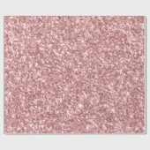 Zalmroze Glitter Textiedruk Cadeaupapier (Vlak)