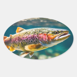 Zalmvis Ovale Sticker