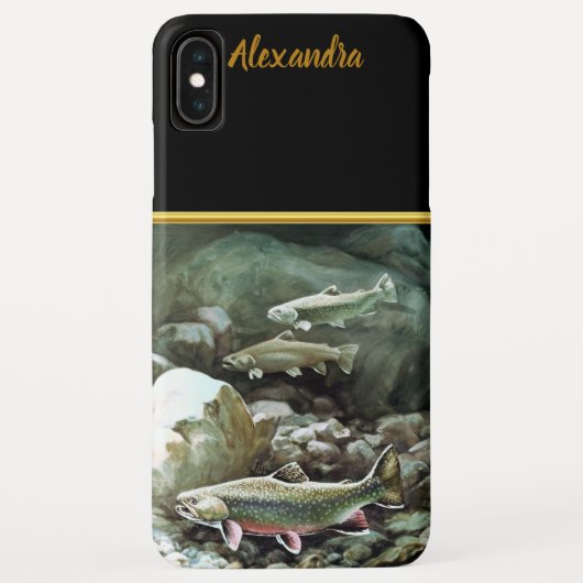 Zalmvis zwemt onder het watermonogram Case-Mate iPhone case (Achterkant)