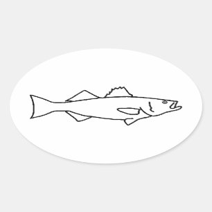 Zaltwater Gevist - Striped Bass Ovale Sticker