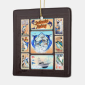 Zaltwater Vist vuurtoren Keramisch Ornament (Links)