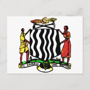 Zambia, Afrika, wapenschild Briefkaart