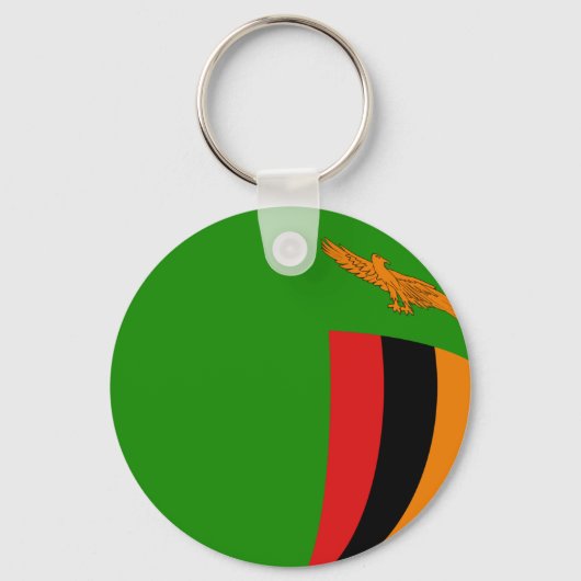Zambia Fisheye Flag Sleutelhanger (Voorkant)