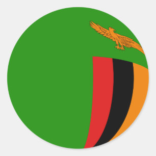 Zambia Fisheye Vlag Sticker