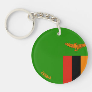 Zambia Flag Charming Patriotic Sleutelhanger