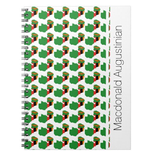 ZAMBIA FLAG Custom Add Name Notebook Journal (Devant)