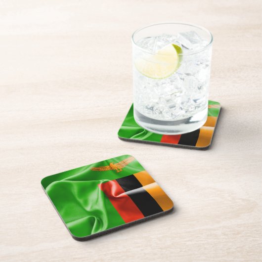 Zambia Flag Drink Onderzetters (Rechterzijde)