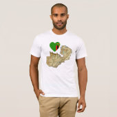 Zambia Flag Heart en Map T-Shirt (Voorkant volledig)