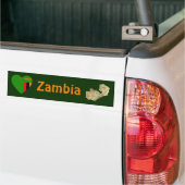 Zambia Flag Heart + Map Bumpersticker (Op Truck)