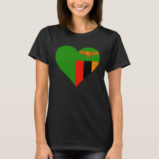 Zambia Flag Heart Zambia Love Zambia T-shirt