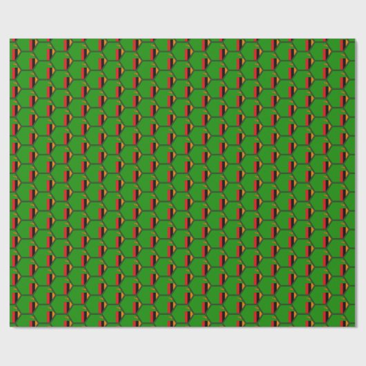 Zambia Flag Honeycomb Wrapping Paper Cadeaupapier (Vlak)