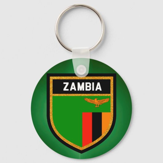 Zambia Flag Sleutelhanger (Voorkant)