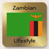 Zambia Flag+Text Onderzetter (Voorkant)