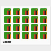Zambia Flag Vierkante Sticker (Vel)