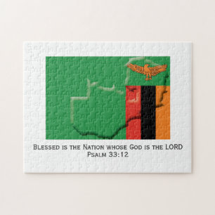 ZAMBIA   Gezegende natie   ZAMBIAANSE VLAG Legpuzzel