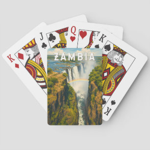 Zambia Illustratie Reis Kunst Vintage Pokerkaarten