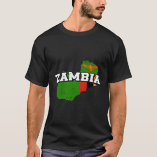 Zambia Kaart en Vlag Souvenir Zambiaans T-shirt