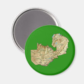 Zambia Kaartmagneet Magneet (Voorkant / Achterkant)