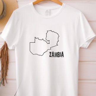 Zambia Landkaart Zambiaanse grens lijn landvorm T-shirt