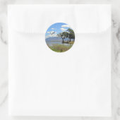 Zambia, landschapsfoto ronde sticker (Tas)