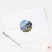 Zambia, landschapsfoto ronde sticker (Envelop)