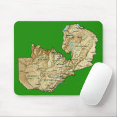Zambia Map Mousepad Muismat (Met muis)